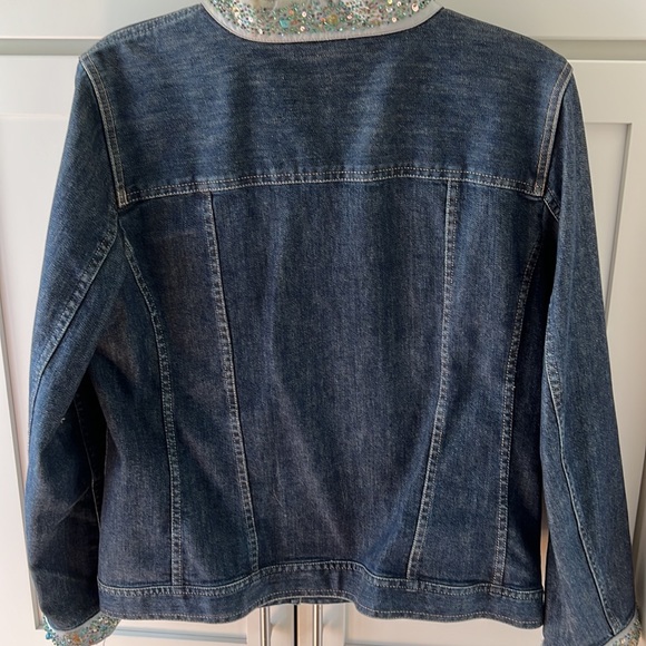 J Jill embellished denim jacket. Size M - Picture 4 of 7